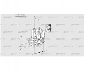 VCS1E15R/15R05NNQR6/PPPP/PPPP (88106679) Сдвоенный газовый клапан Kromschroder