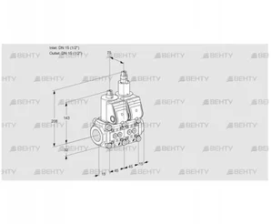 VCS1E15R/15R05NLWR/PPPP/PPPP (88107705) Сдвоенный газовый клапан Kromschroder