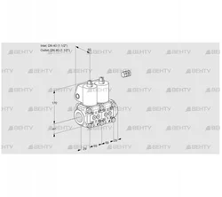 VCS2E40R/40R05NNWL/PPPP/PPPP (88100215) Сдвоенный газовый клапан Kromschroder