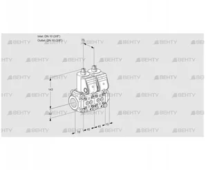 VCS1T10N/10N05NNQR/PPPP/PPPP (88100597) Сдвоенный газовый клапан Kromschroder