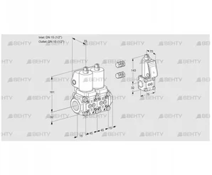 VCS1E15R/15R05NNQSL3/PPBS/PPPP (88105039) Сдвоенный газовый клапан Kromschroder