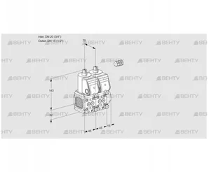 VCS1E20R/15R05FNNWR/PPPP/PPPP (88100167) Сдвоенный газовый клапан Kromschroder