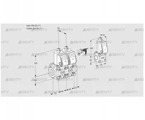 VCS1E25R/25R05NNWR/PPPP/PPZS (88106706) Сдвоенный газовый клапан Kromschroder