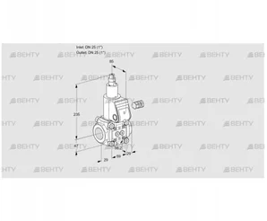 VAS225R/LK (88000565) Газовый клапан Kromschroder