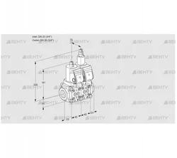 VCS1T20N/20N05NLQSR/PPPP/PPPP (88100506) Сдвоенный газовый клапан Kromschroder