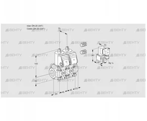 VCS1E20R/20R05NNKR3/PPPP/PPZY (88103619) Сдвоенный газовый клапан Kromschroder