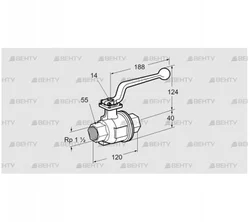 AKT 40R160M (03152361) Запорный кран Kromschroder