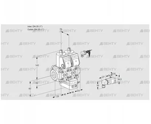 VCG1E25R/25R05NGEWR/2-PP/PPPP (88100231) Клапан с регулятором соотношения Kromschroder