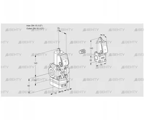 VAG1E15R/15R05GNWR/PP/BS (88103013) Газовый клапан с регулятором соотношения Kromschroder