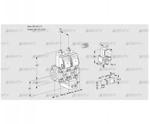 VCG1E25R/15R05NGEWR/-3PP/MMZY (88100697) Клапан с регулятором соотношения Kromschroder