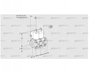 VCS1E20R/20R05NNWL/PPPP/PPPP (88104494) Сдвоенный газовый клапан Kromschroder