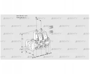 VCS2E40F/25R05NNVWR3/PPPP/PPPP (88101748) Сдвоенный газовый клапан Kromschroder