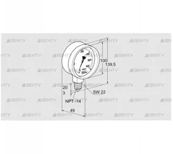 RFM P23TNB100 (03200134) Манометр Kromschroder