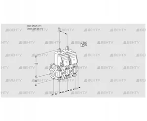 VCS1E25R/25R05NNWR/PPPP/PPPP (88102663) Сдвоенный газовый клапан Kromschroder