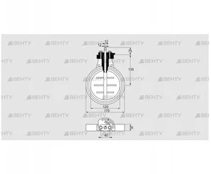 DKR 125Z03F100A (03149298) Дроссельная заслонка Kromschroder