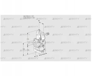 VAD240R/NP-100A (88026098) Газовый клапан с регулятором давления Kromschroder