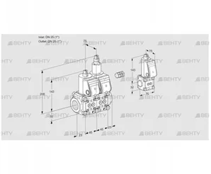 VCS1E25R/25R05NLWR/PPPP/PPBS (88105310) Сдвоенный газовый клапан Kromschroder