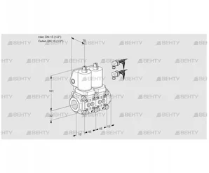 VCS1E15R/15R05NNWGL8/PPPP/PPPP (88104920) Сдвоенный газовый клапан Kromschroder