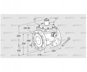 JSAV 80F50/1-0Z (03151138) Предохранительный запорный клапан Kromschroder