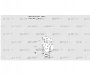 BVG80/50W05 (88300154) Дроссельная заслонка Kromschroder
