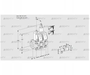 VCS1E15R/15R05NLKR6/2-PP/4-PP (88102903) Сдвоенный газовый клапан Kromschroder