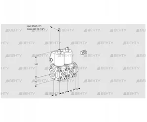 VCS1E25R/15R05NNQL/PPPP/PPPP (88105507) Сдвоенный газовый клапан Kromschroder