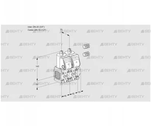 VCS1E20R/15R05FNNWR3/PPPP/PPPP (88101367) Сдвоенный газовый клапан Kromschroder