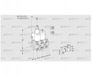 VCS1E20R/20R05LNWL3/PPPP/2--3 (88103451) Сдвоенный газовый клапан Kromschroder