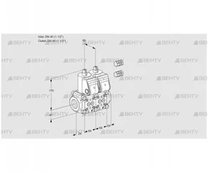 VCS2E40R/40R05NNKR3/PPPP/MMPP (88106644) Сдвоенный газовый клапан Kromschroder