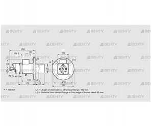 BIO 80RB-100/85-(6)E (84099316) Газовая горелка Kromschroder