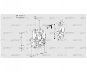 VCS1E25R/25R05NNWR/PPPP/PPZS (88102869) Сдвоенный газовый клапан Kromschroder