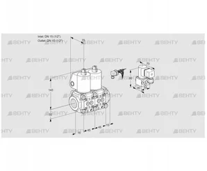 VCS1E15R/15R05NNWL6/PPBY/PPPP (88105747) Сдвоенный газовый клапан Kromschroder