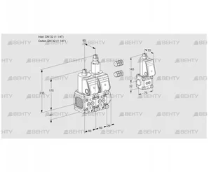 VCS2E32R/32R05FNLWR3/PPPP/BSPP (88100682) Сдвоенный газовый клапан Kromschroder