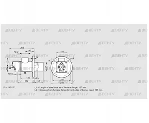 BIO 80RB-150/135-(6)E (84021027) Газовая горелка Kromschroder