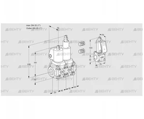 VCS1E25R/25R05NLWSL3/PPBS/PPPP (88104681) Сдвоенный газовый клапан Kromschroder