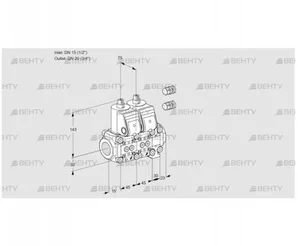 VCS1E15R/20R05NNVWR3/PPPP/PPPP (88101728) Сдвоенный газовый клапан Kromschroder