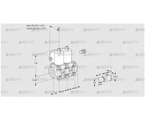 VCS2E40R/40R05NNWL/PPPP/3--4 (88107605) Сдвоенный газовый клапан Kromschroder