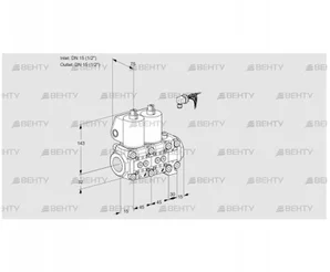 VCS1E15R/15R05NNVWL/PPPP/PPPP (88102725) Сдвоенный газовый клапан Kromschroder