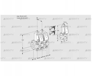 VCS1E20R/20R05NNWR6/PPPP/PPBS (88100766) Сдвоенный газовый клапан Kromschroder