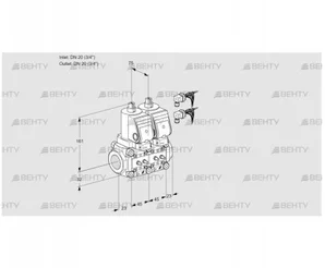 VCS1E20R/20R05NNWGR8/MMMM/PPPP (88106305) Сдвоенный газовый клапан Kromschroder