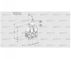 VCS1E15R/10R05FNLWR3/PPPP/PPPP (88105833) Сдвоенный газовый клапан Kromschroder