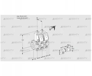 VCS1E20R/20R05NNKR/1--2/PPPP (88100565) Сдвоенный газовый клапан Kromschroder