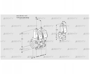 VCS2T40N/--05NNQSR/PPPP/PPBS (88102882) Сдвоенный газовый клапан Kromschroder