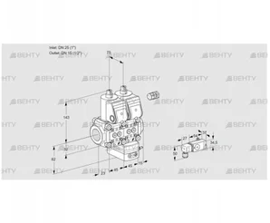 VCG1E25R/15R05NGEWR/3-PP/PPPP (88105729) Клапан с регулятором соотношения Kromschroder