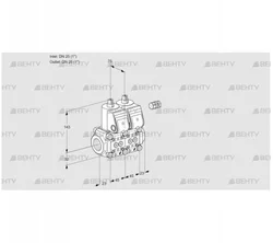 VCS1E25R/25R05NNKR/PPPP/PPPP (88104021) Сдвоенный газовый клапан Kromschroder