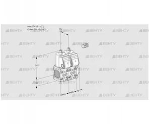 VCS1E15R/10R05FNNWR3/PPPP/PPPP (88105908) Сдвоенный газовый клапан Kromschroder