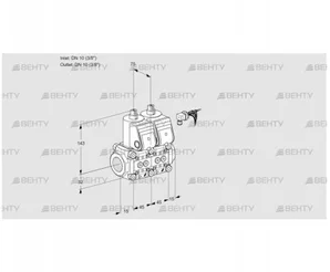 VCS1E10R/10R05NNWR3/PPPP/PPPP (88101339) Сдвоенный газовый клапан Kromschroder