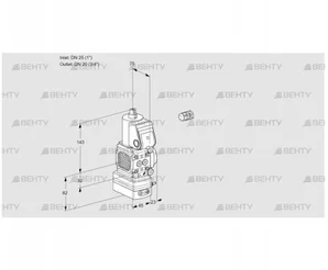 VAG1E25R/20R05FGEWR/PP/PP (88102235) Газовый клапан с регулятором соотношения Kromschroder