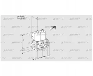 VCS1E25R/25R05NNWL/PPPP/PPPP (88100023) Сдвоенный газовый клапан Kromschroder