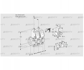 VCS1E20R/15R05NNWR/-3PP/PPZY (88105005) Сдвоенный газовый клапан Kromschroder